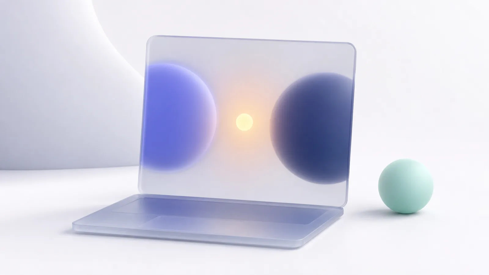 Abstract online meeting illustration with two connected figures